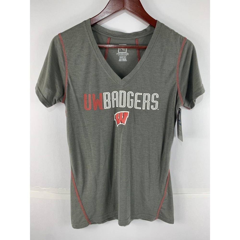 Pro edge By Knights Apparel Womens Medium Wisconsin Badgers Athletic T-Shirt - Picture 1 of 8